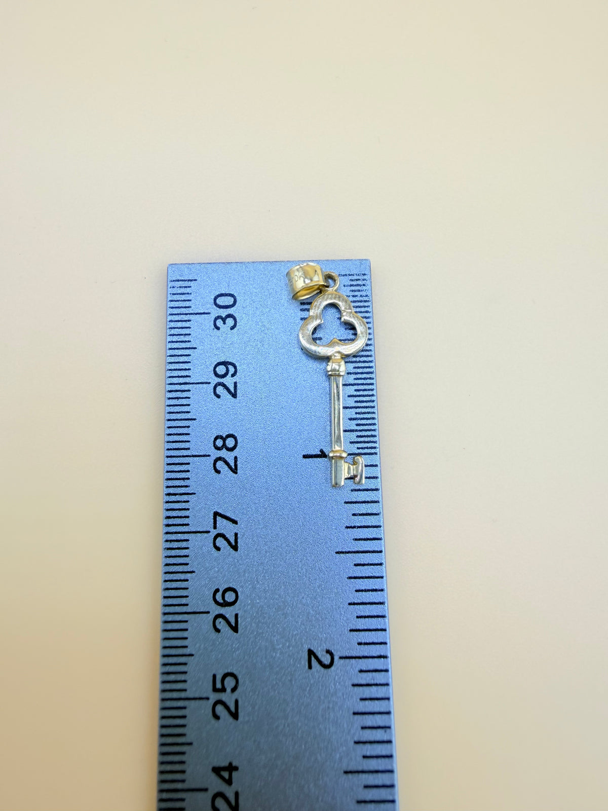 10K Gold Key Pendant, Fits Chains Up to 4mm Thick. ch