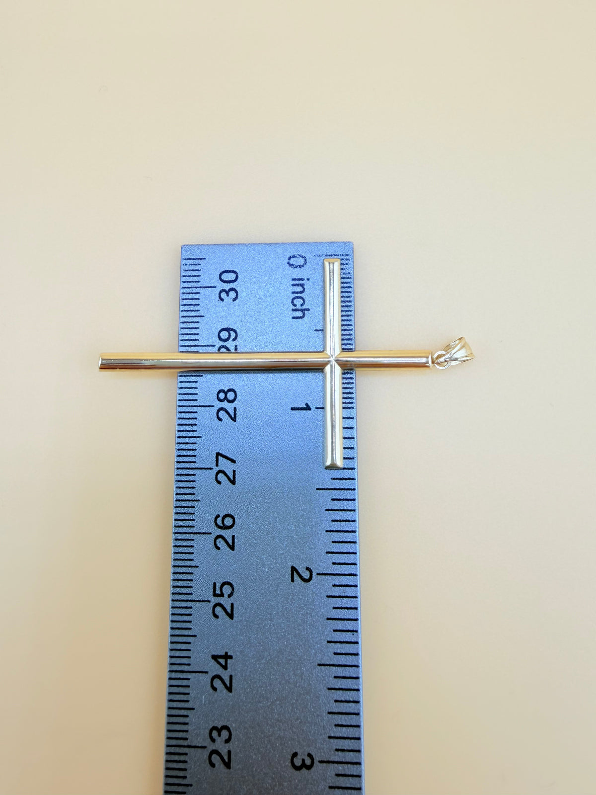 Large 10K Gold Cross, Semi-Solid, Fits Chains Up to 4.5mm Thick. ch