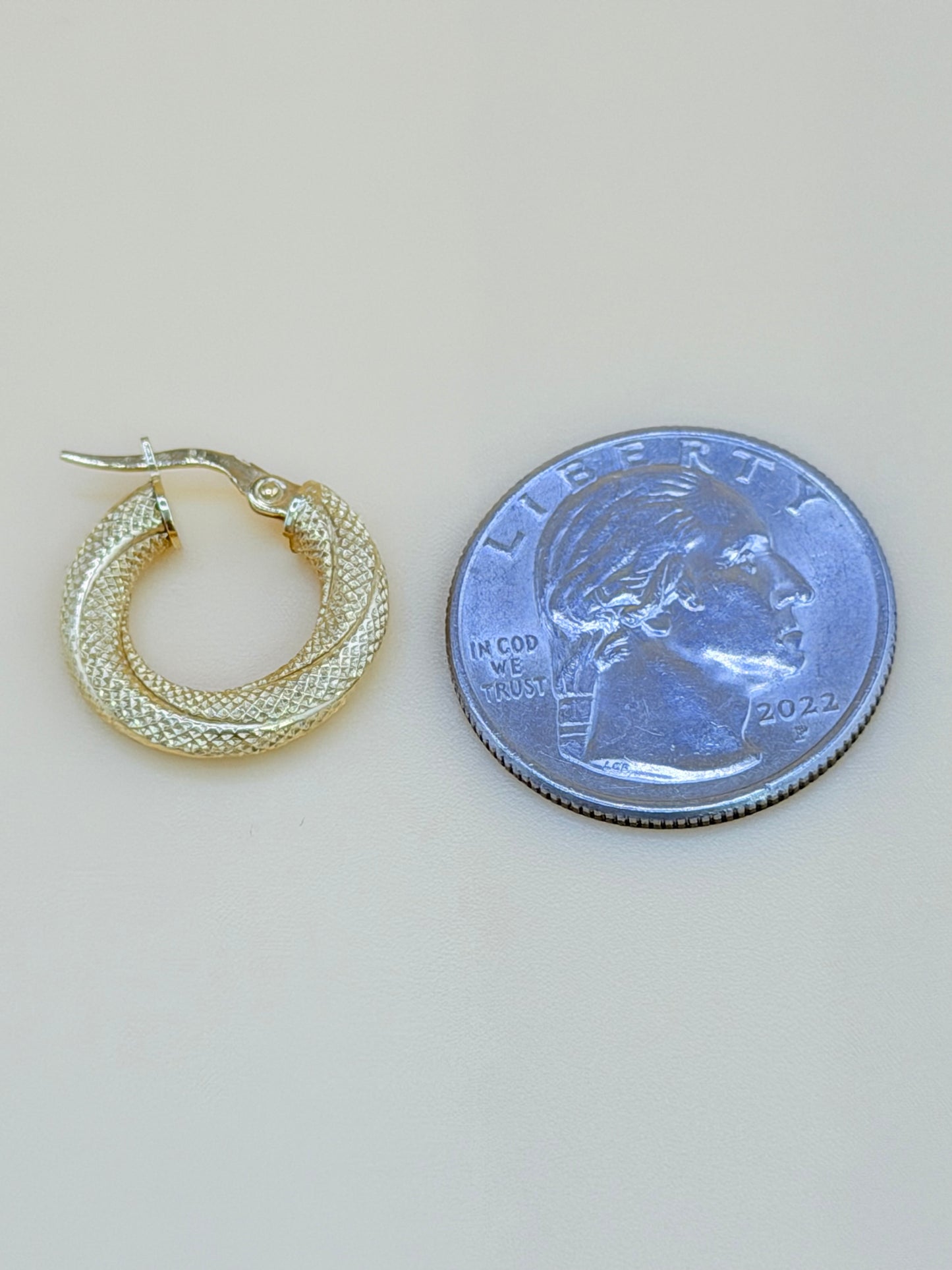 14kt Semi-Solid Gold Hoops Earrings. e