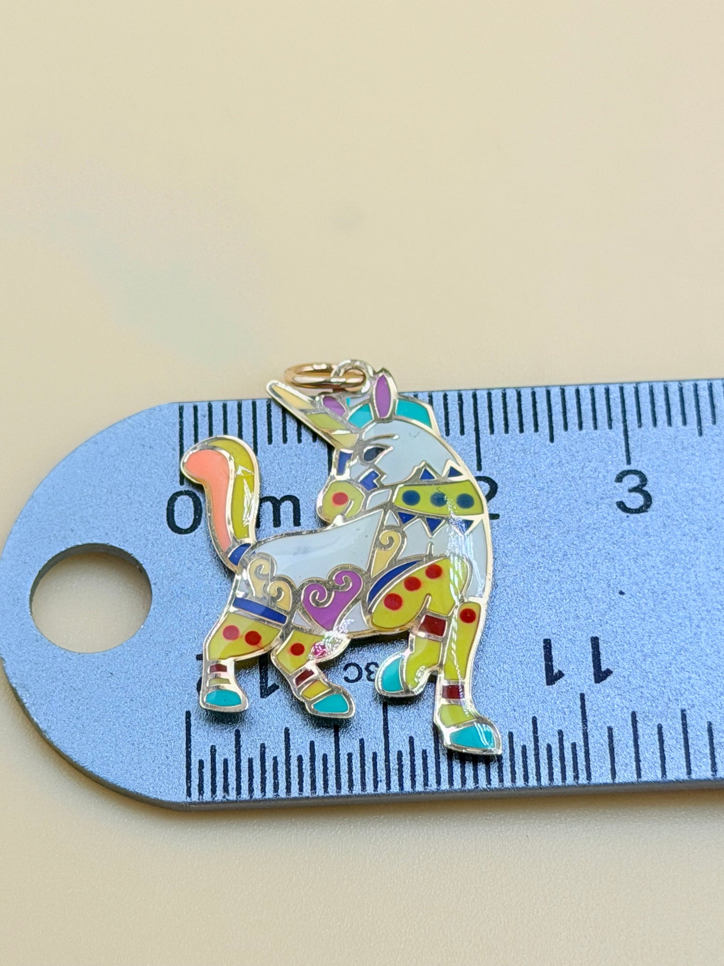 14K Gold Unicorn Pendant, Fits Chains Up to 3mm Thick, Double-Sided Design with the Same Figure on Both Sides. ch