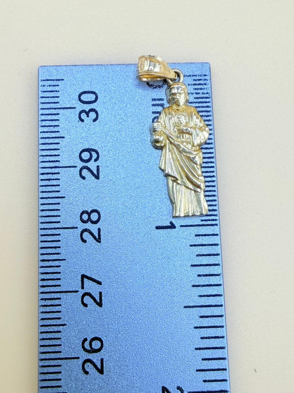 10K Gold St. Jude Pendant, Fits Chains Up to 4mm Thick. ch