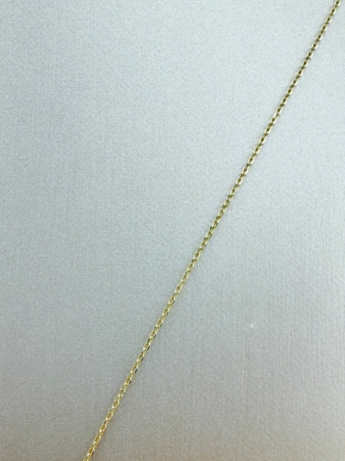 14K Solid Gold Chain with Small Heart Pendant, 18” Long, 1mm Thick. n
