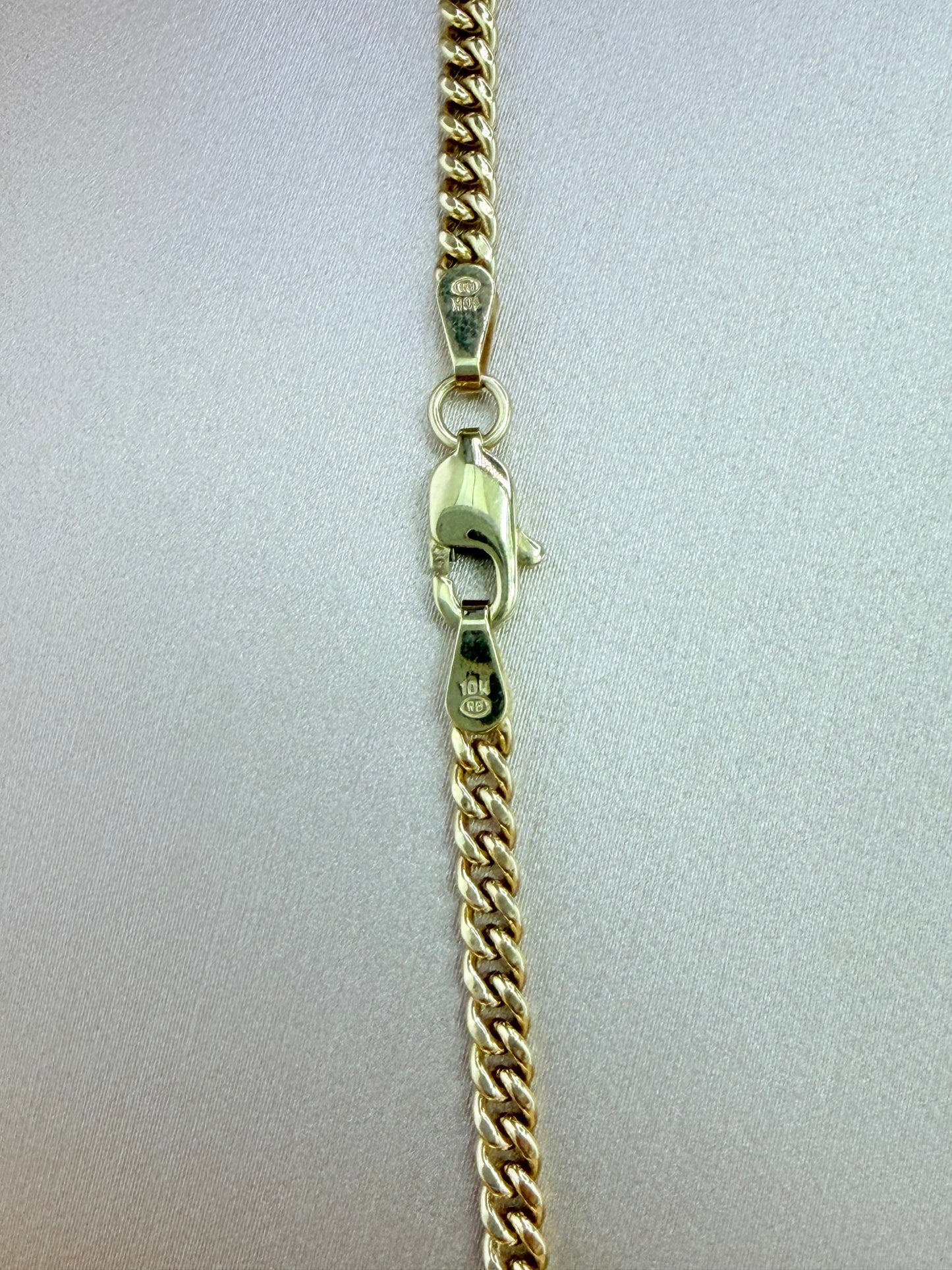 10K Semi-Solid Gold Chain with Pendant, 20” Long, 3mm Thick. n