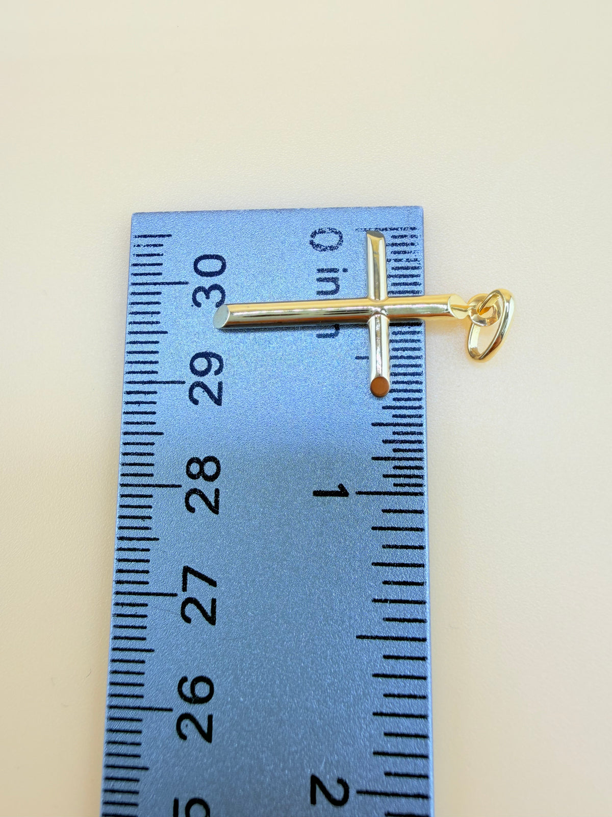 10K Small Semi-Solid Gold Cross Pendant, Fits Chains Up to 3mm Thick. ch