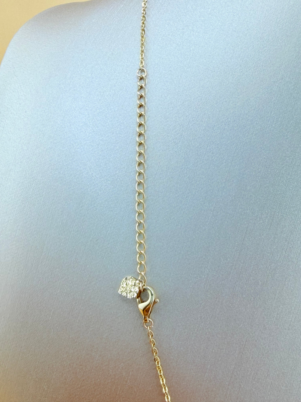 Solid Gold Chain with Dog Pendant, Adjustable 16”–18” Length, 1mm Thick. n