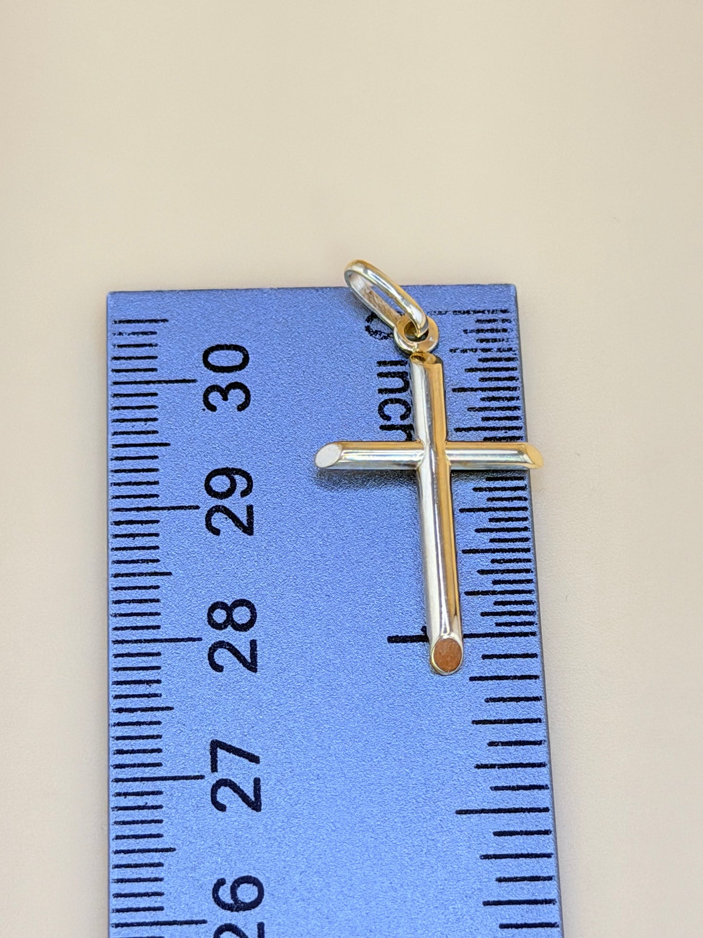 14K Semi-Solid Gold Cross Pendant, Fits Chains Up to 2mm Thick. ch