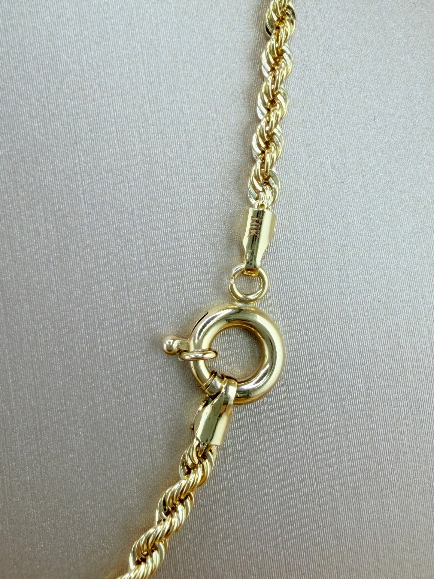 10K Solid Gold Semi-Solid Chain, 16” – 2.6mm Links, 5.7mm Beads.