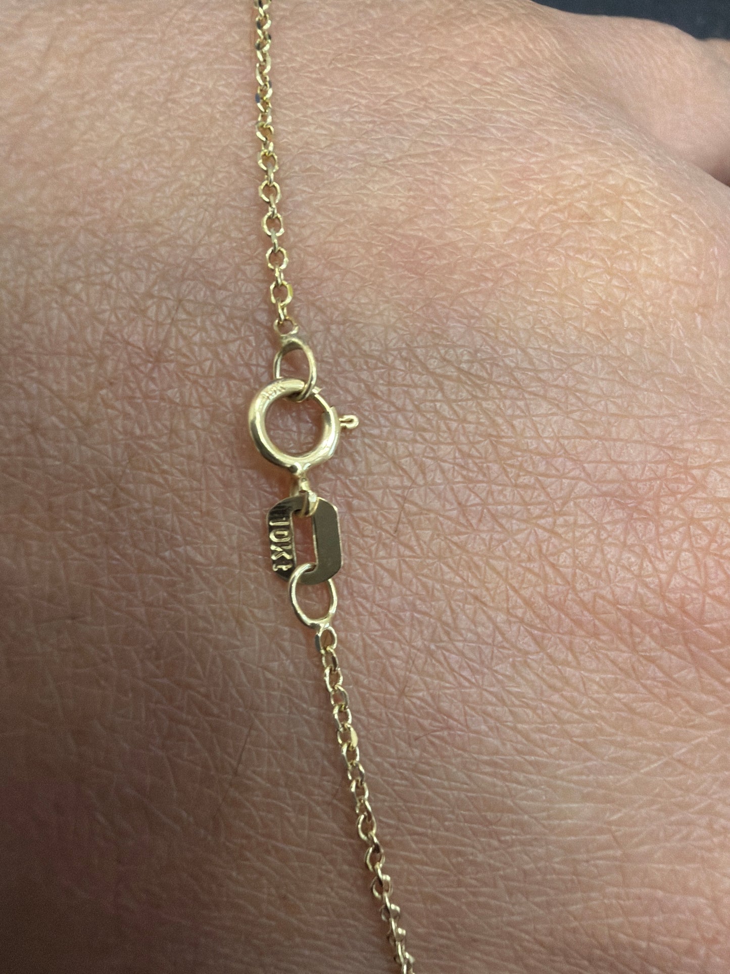 10K Solid Gold Chain with Pendant, 22” Long, 1mm Wide. n
