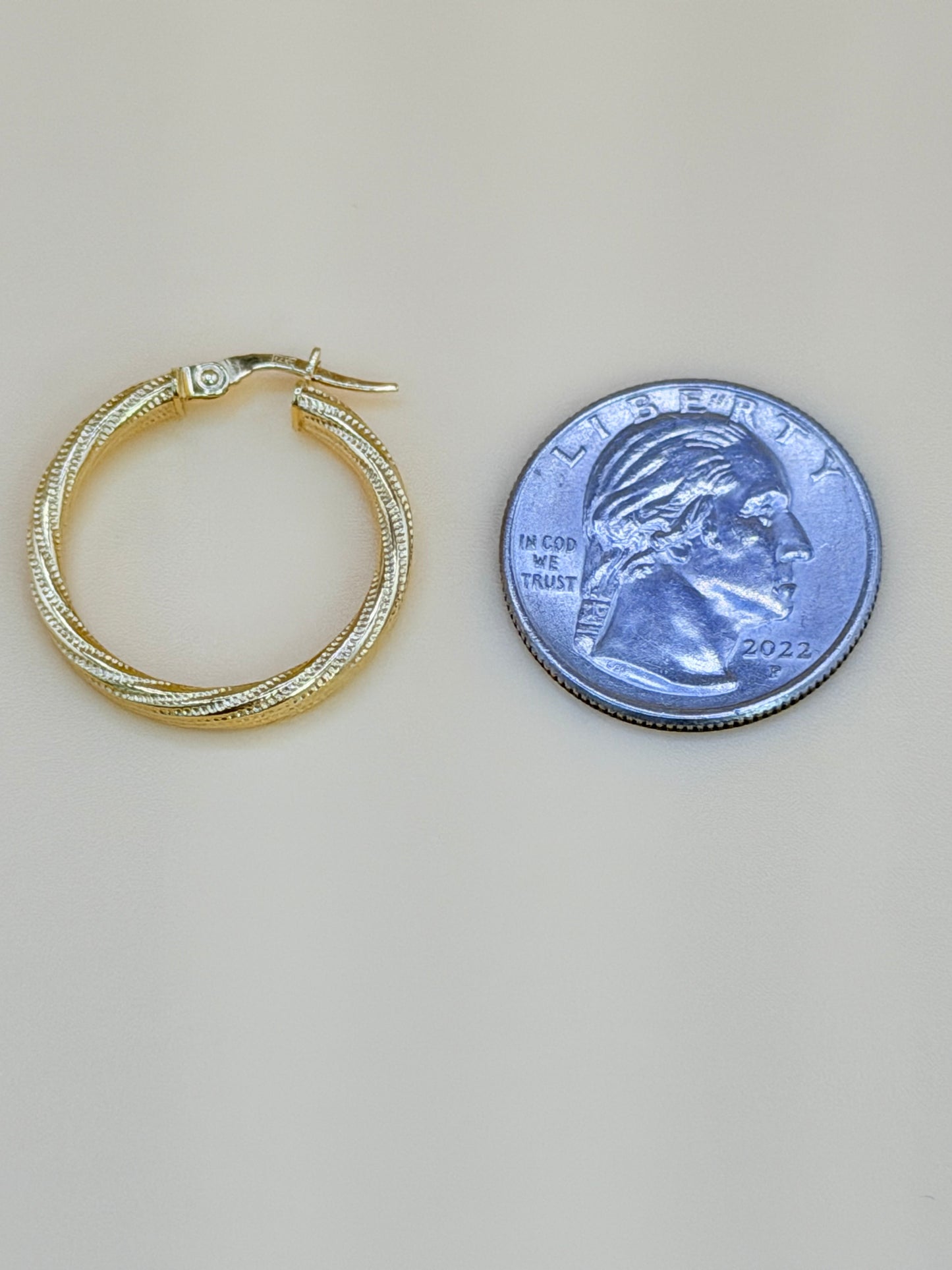 14kt Semi-Solid Gold Hoops Earrings. e