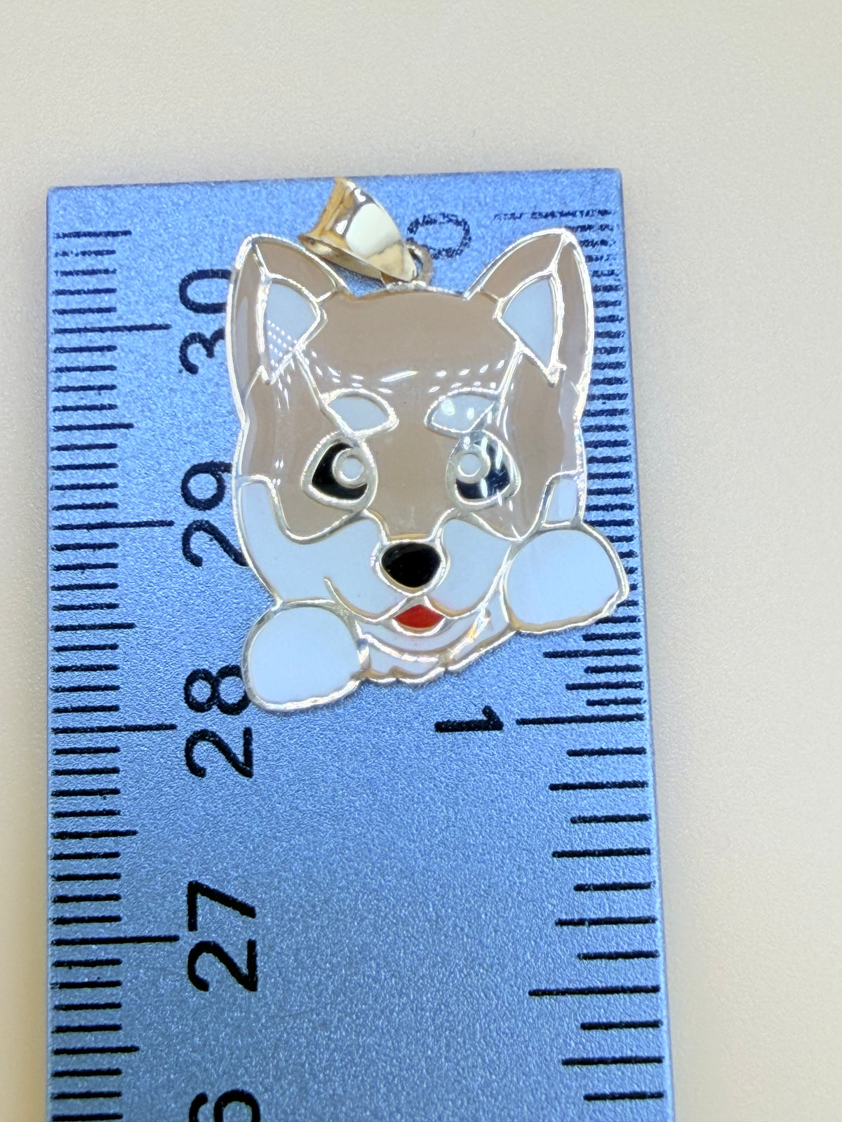 14K Gold Dog Pendant, Fits Chains Up to 3mm Thick, Double-Sided Design with the Same Figure on Both Sides. ch