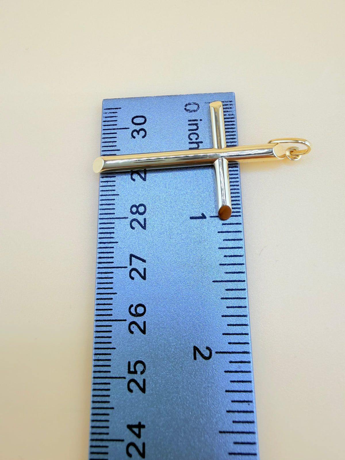 10K Large Semi-Solid Gold Cross Pendant, Fits Chains Up to 4.5mm Thick. ch