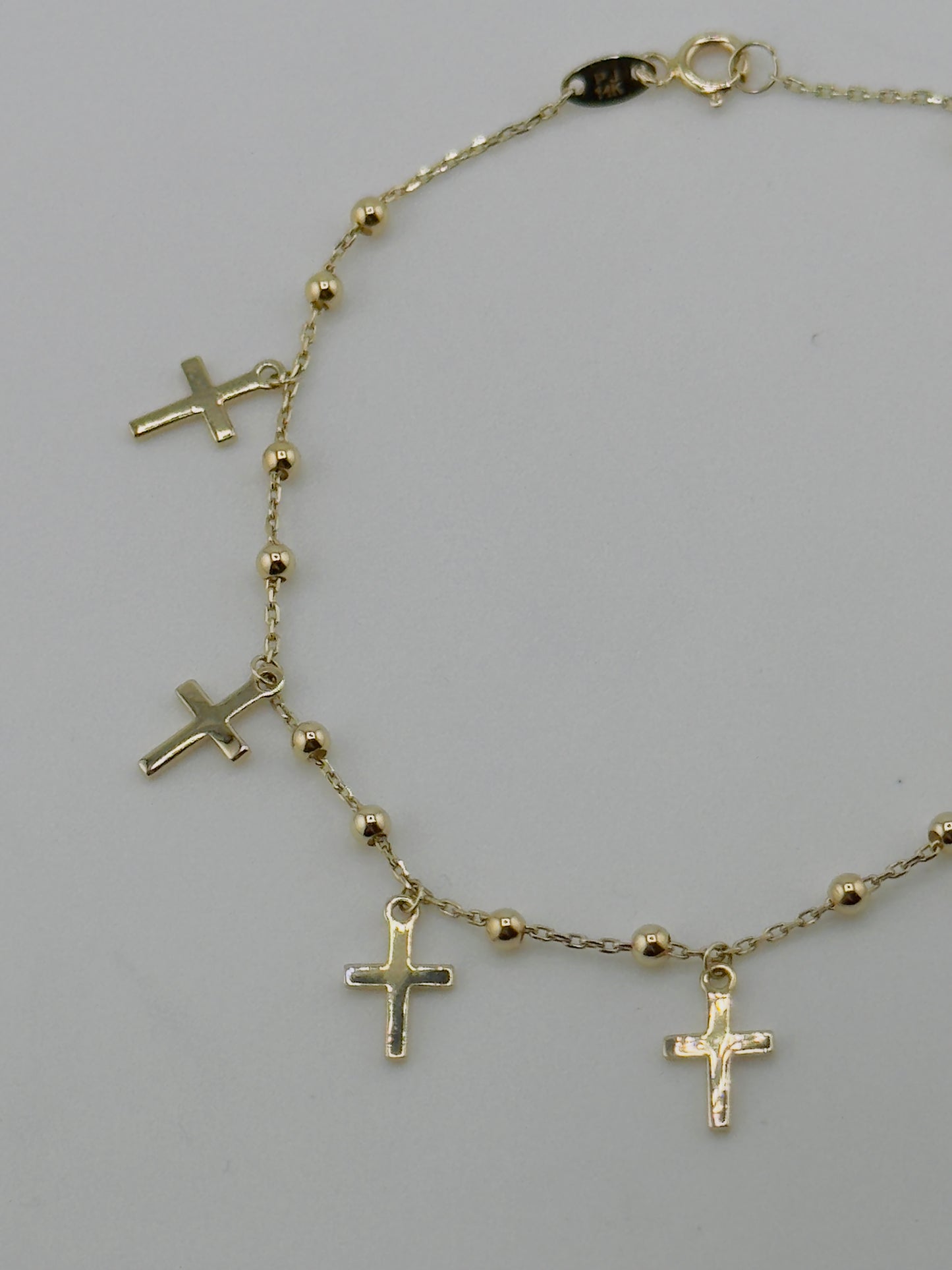 Cross Bracelet 14kt, size 7.5''