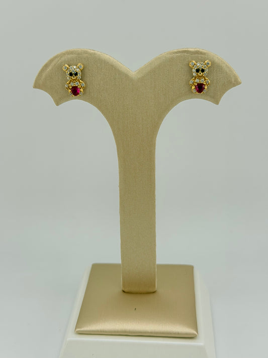 14kt Small Gold Bears Earrings.