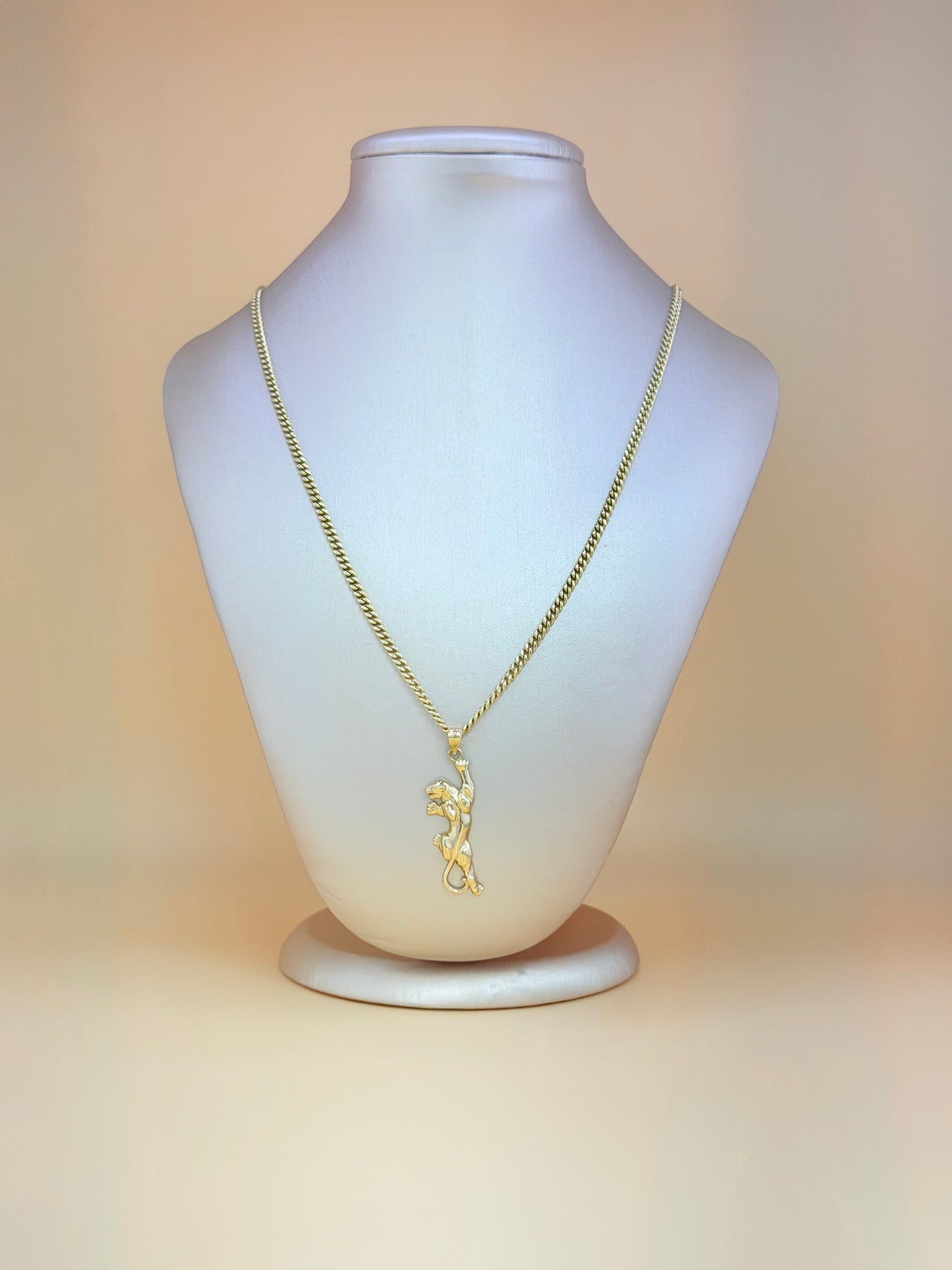 10K Semi-Solid Gold Chain with Pendant, 20” Long, 3mm Thick. n
