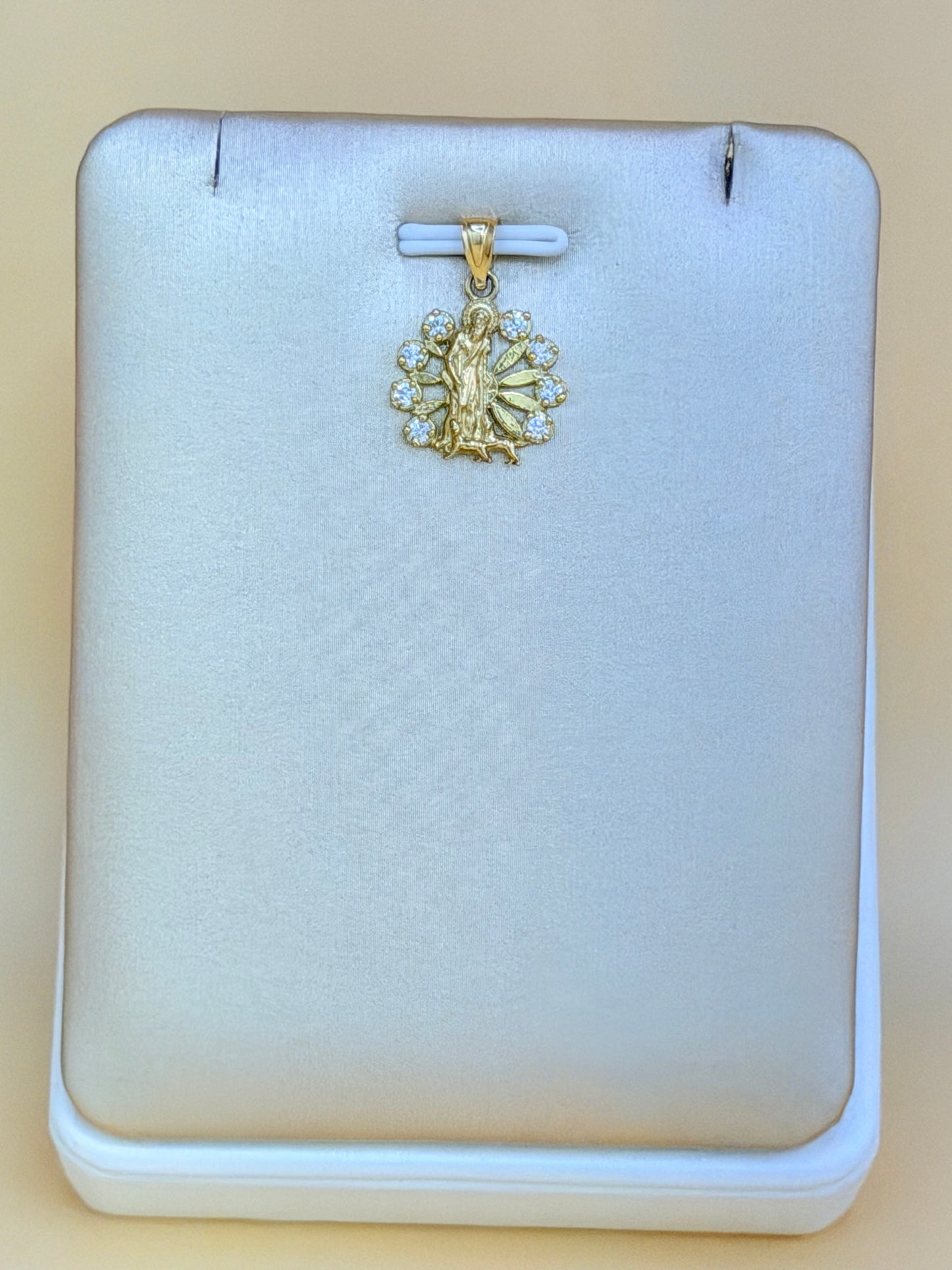 10K Gold Saint Lazarus Pendant, Fits Chains Up to 2mm Thick.