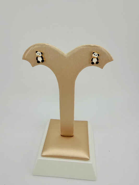 14kt Small Bears Gold Earrings