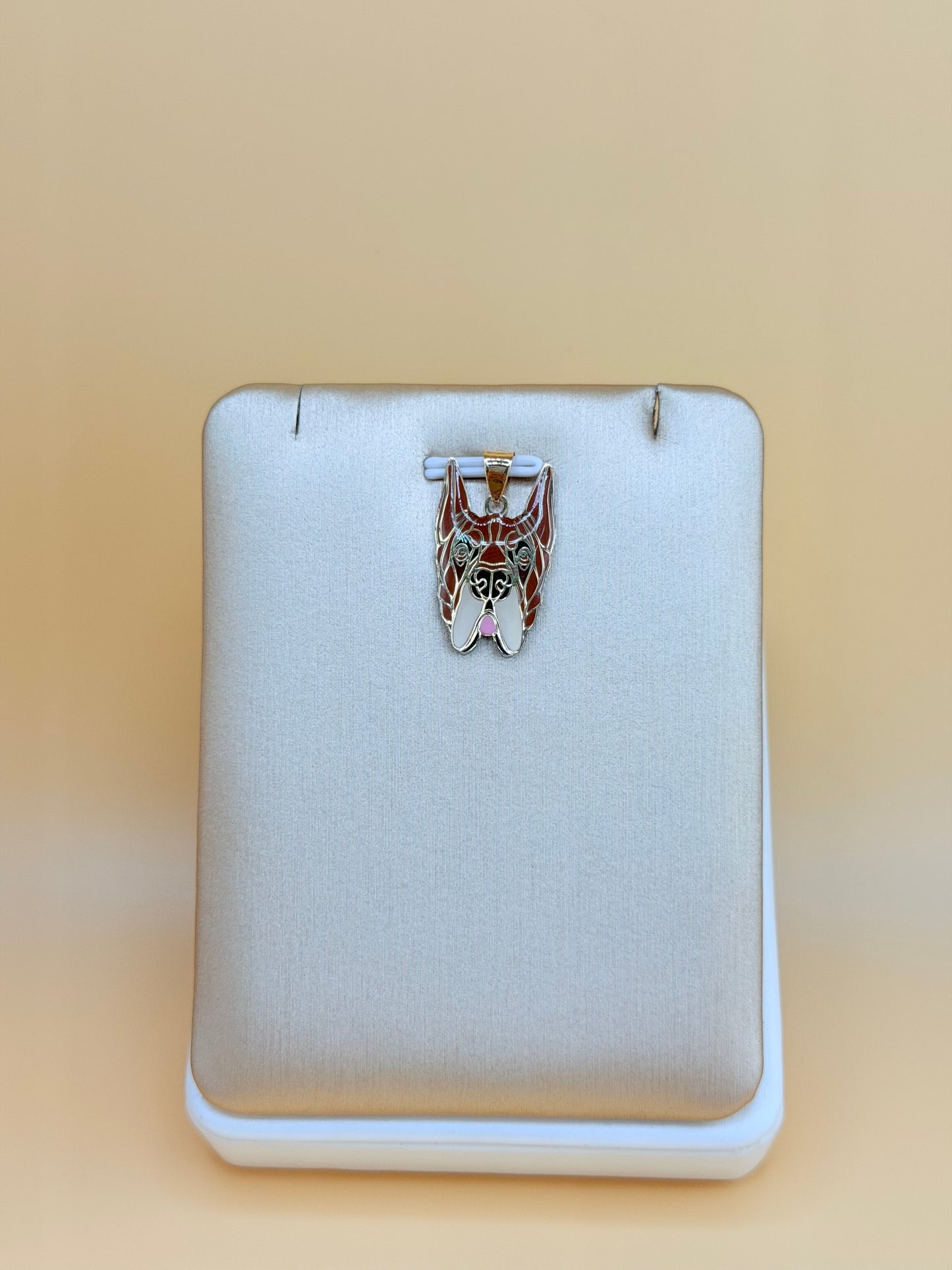 14K Gold Dog Pendant, Fits Chains Up to 3mm Thick, Double-Sided Design with the Same Figure on Both Sides. ch