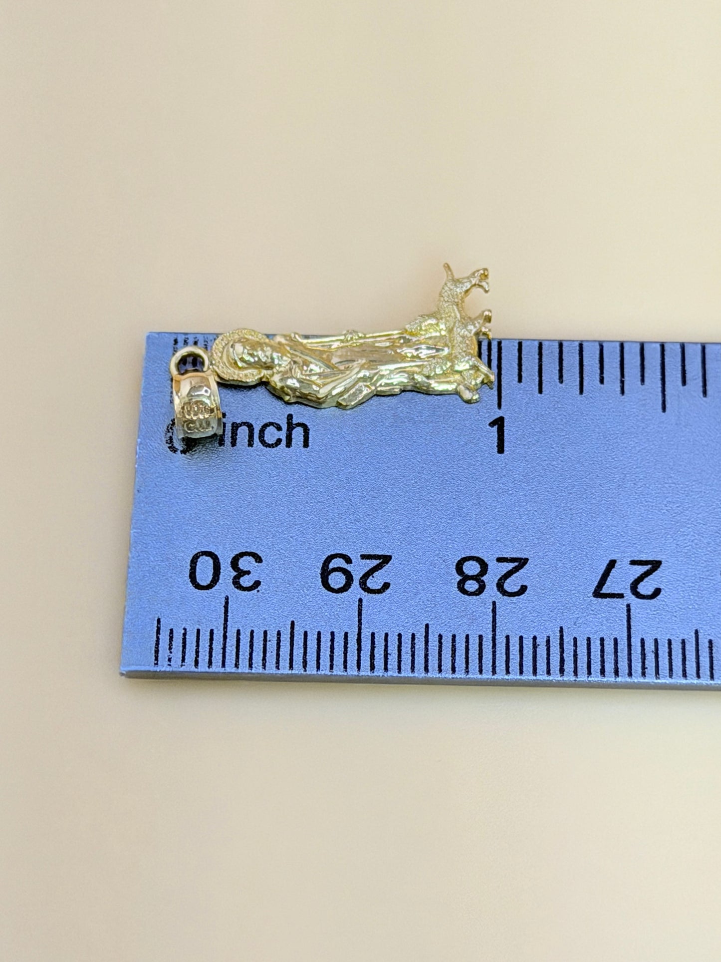 10K Gold Saint Lazarus Pendant, Fits Chains Up to 3mm Thick. ch