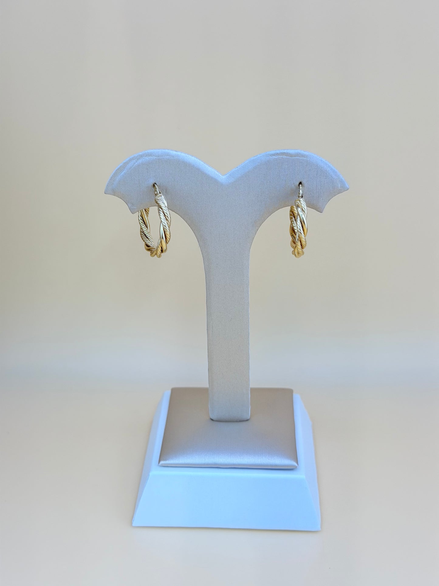 14kt Semi-Solid Gold Hoops Earrings. e