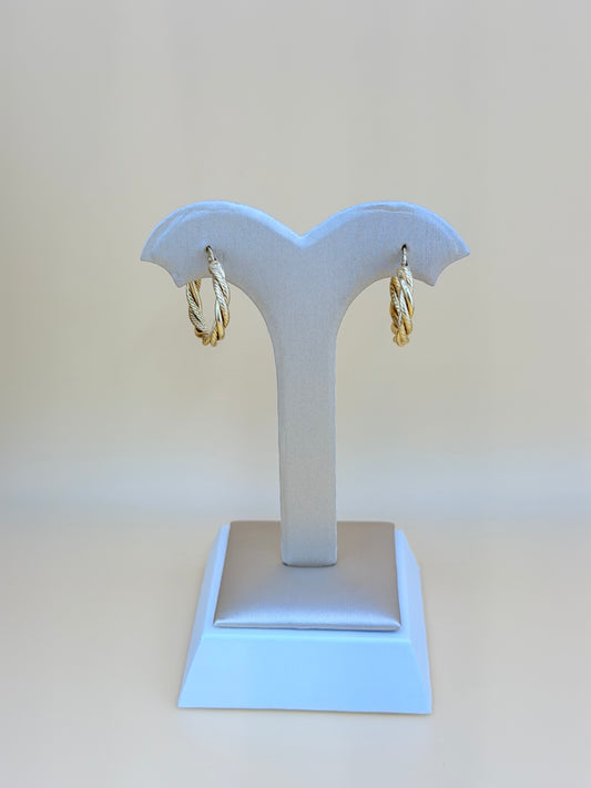 14kt Semi-Solid Gold Hoops Earrings. e