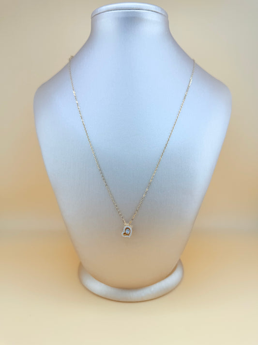 14K Solid Gold Chain with Small Heart Pendant, 18” Long, 1mm Thick. n