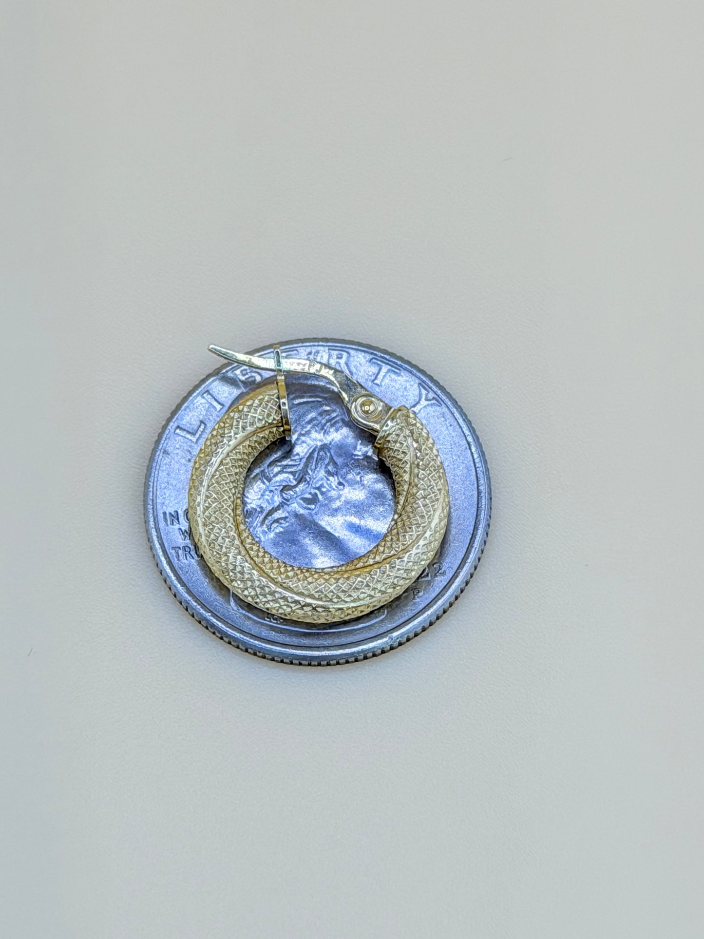14kt Semi-Solid Gold Hoops Earrings. e