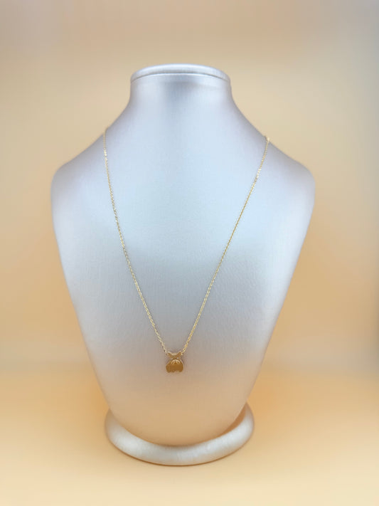 Solid Gold Chain with Dog Pendant, Adjustable 16”–18” Length, 1mm Thick. n