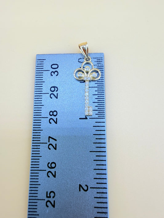 10K Gold Key Pendant, Fits Chains Up to 3.5mm Thick. ch