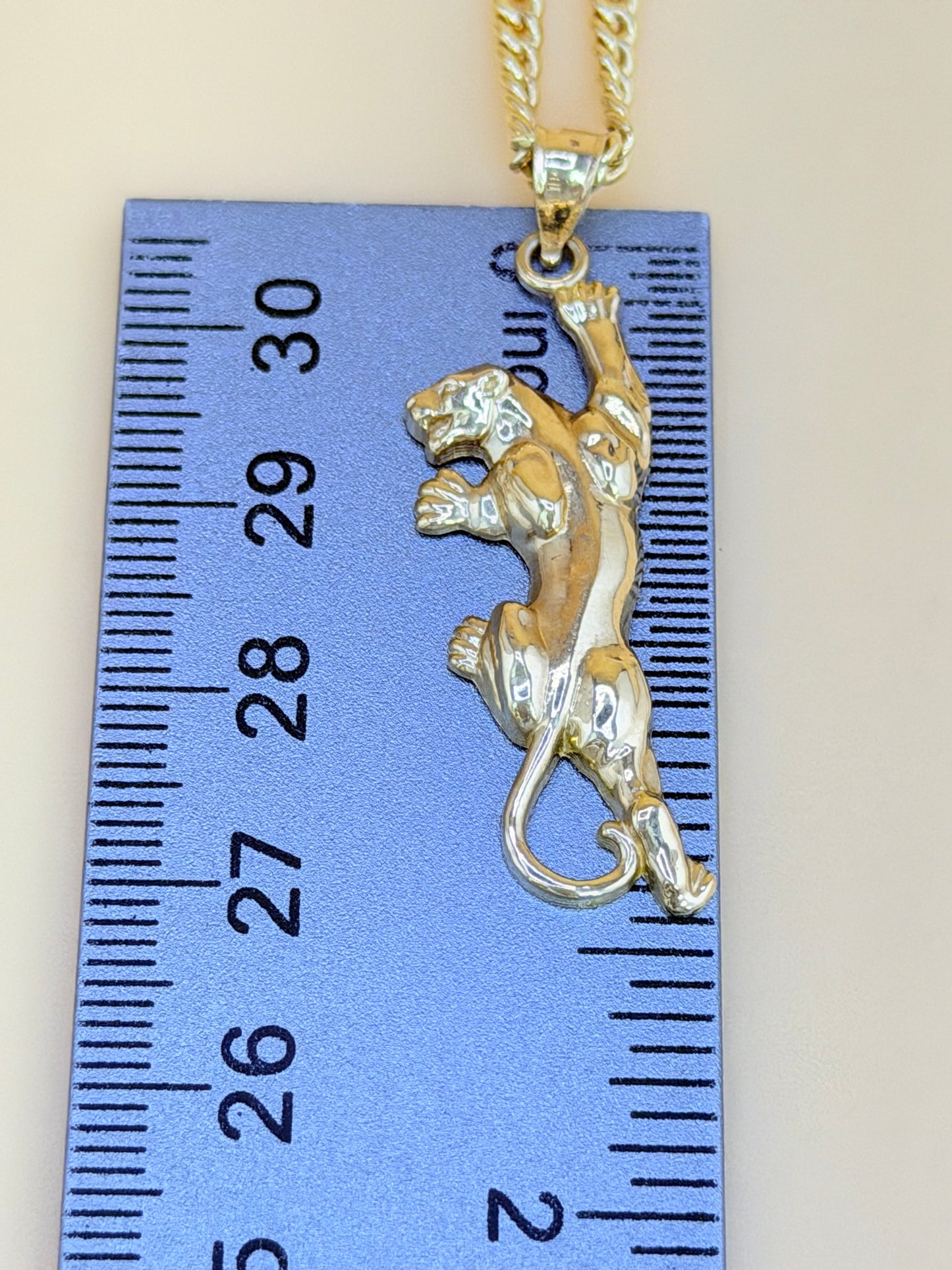 10K Semi-Solid Gold Chain with Pendant, 20” Long, 3mm Thick. n