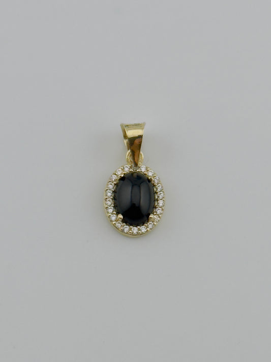 Black Stone Charm,14kt, ch2