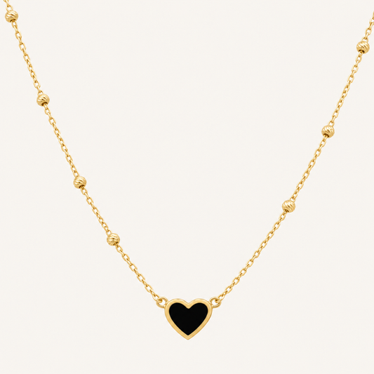 14kt Solid Gold Chain with Heart Pendant, Size 16”–18”. n
