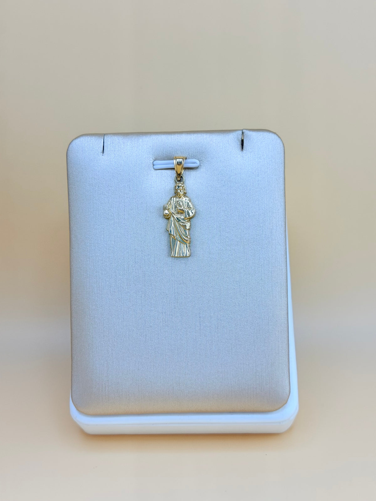 10K Gold St. Jude Pendant, Fits Chains Up to 4mm Thick. ch