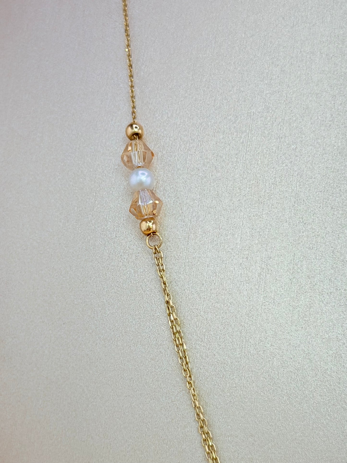 14K Solid Gold Choker Necklace, Adjustable 16”–18” Length. n