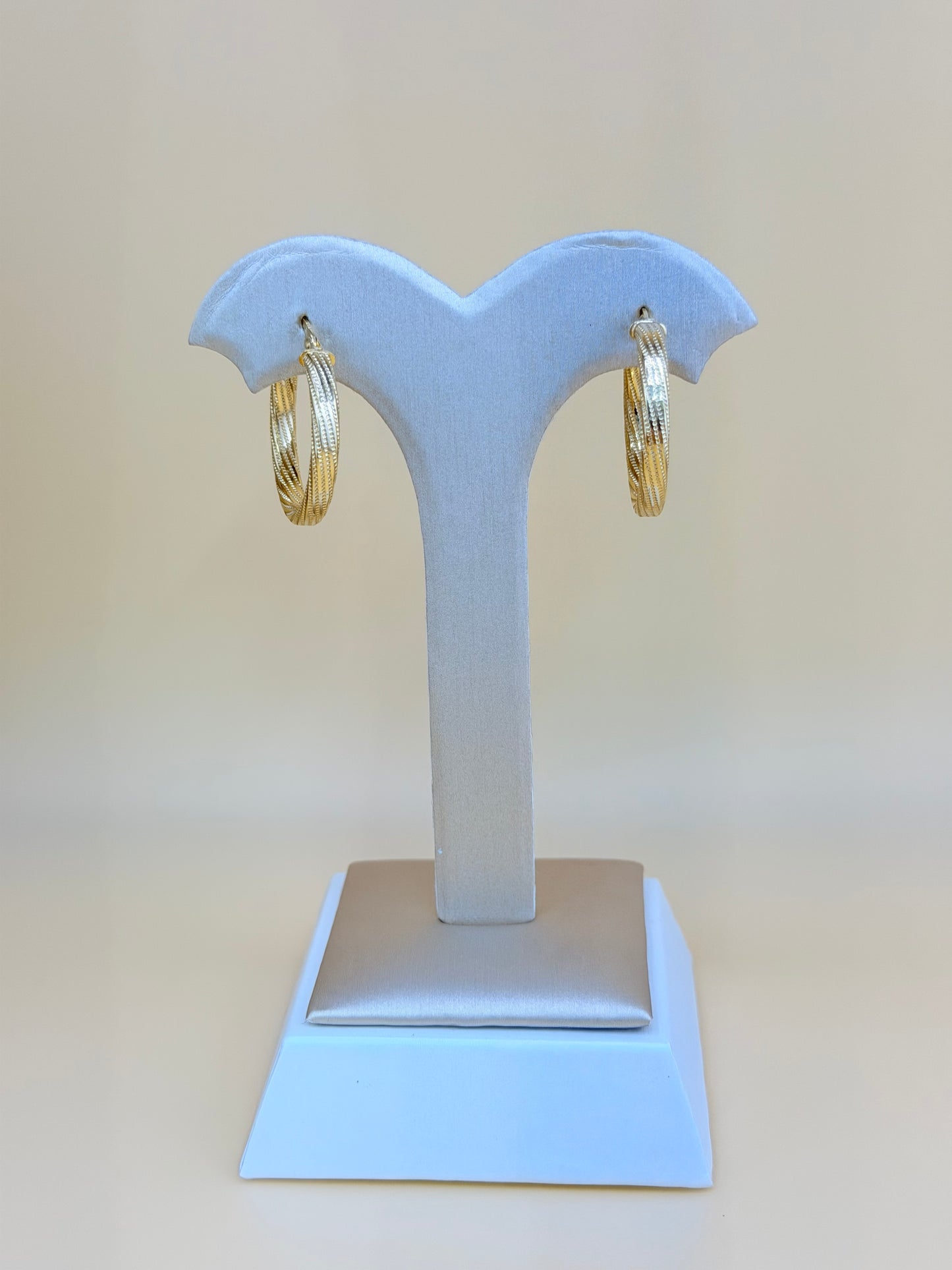 14kt Semi-Solid Gold Hoops Earrings. e