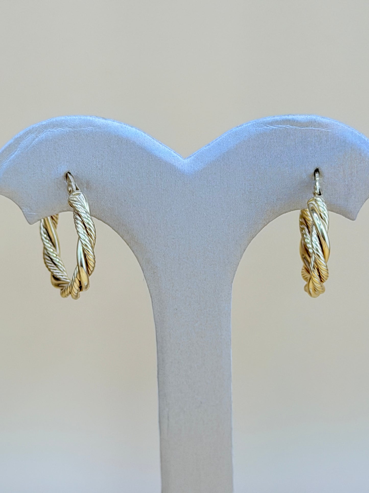 14kt Semi-Solid Gold Hoops Earrings. e