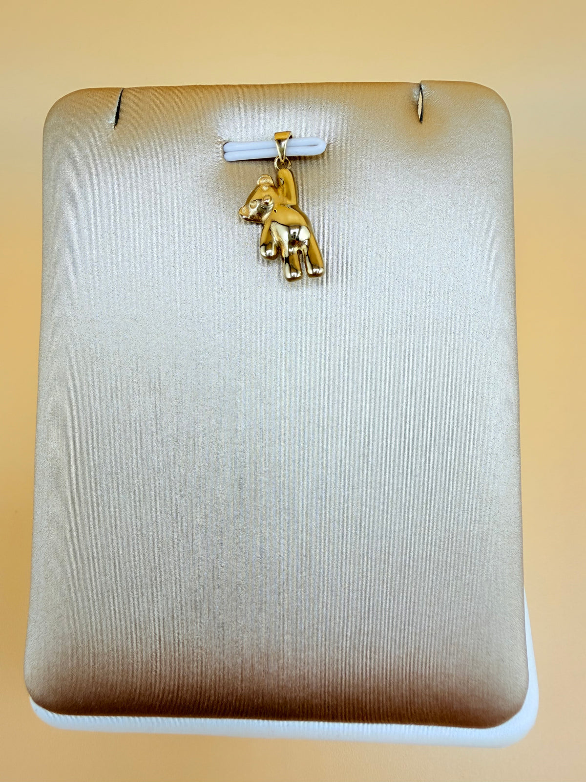 14kt Small Bear Pendant, Fits Chains Up to 2mm Thick. ch