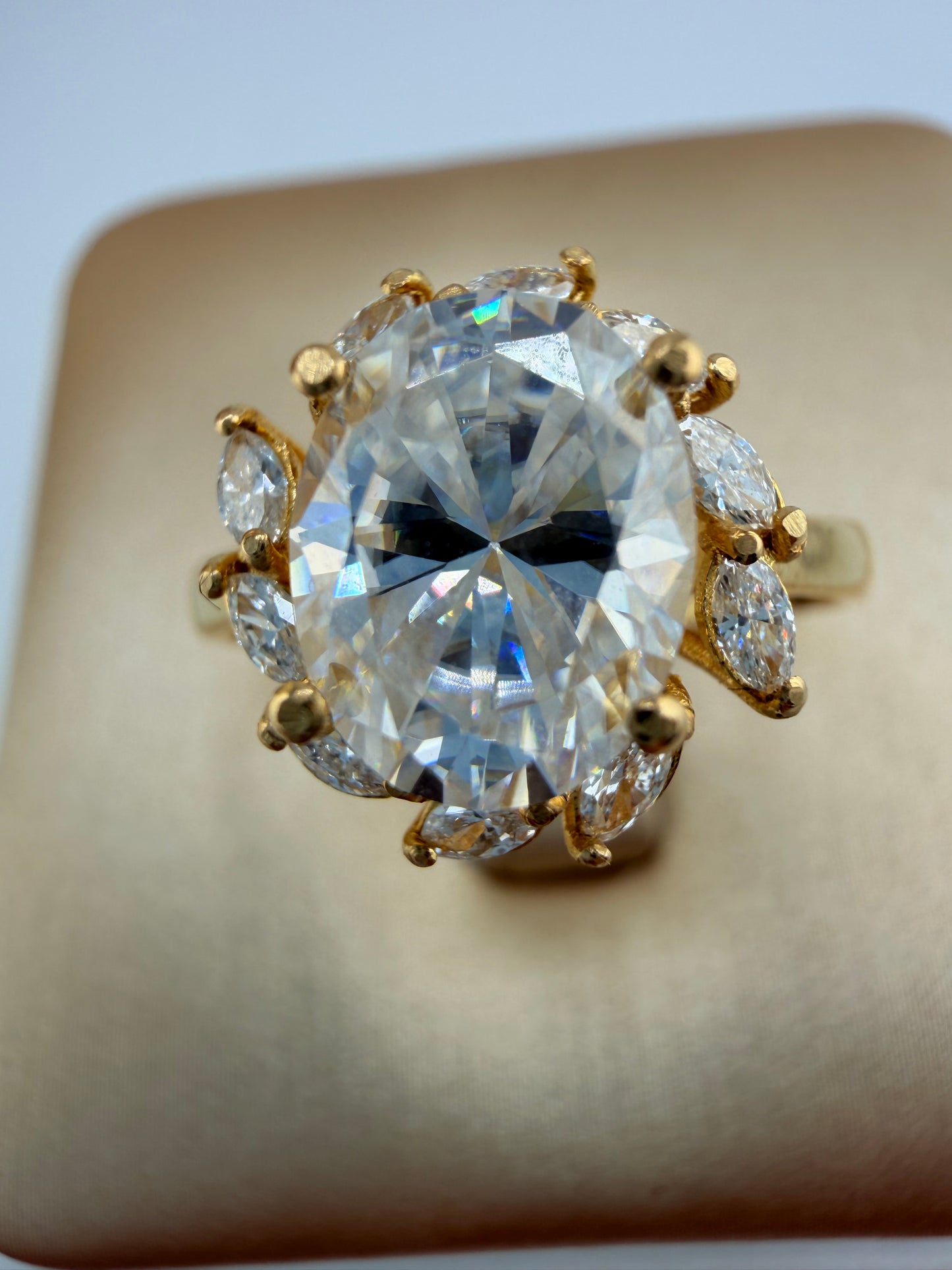 14kt Solid Gold Lab-Grown Diamond Ring, 2.25ct Total Lab-Grown Diamonds, Size 8. r