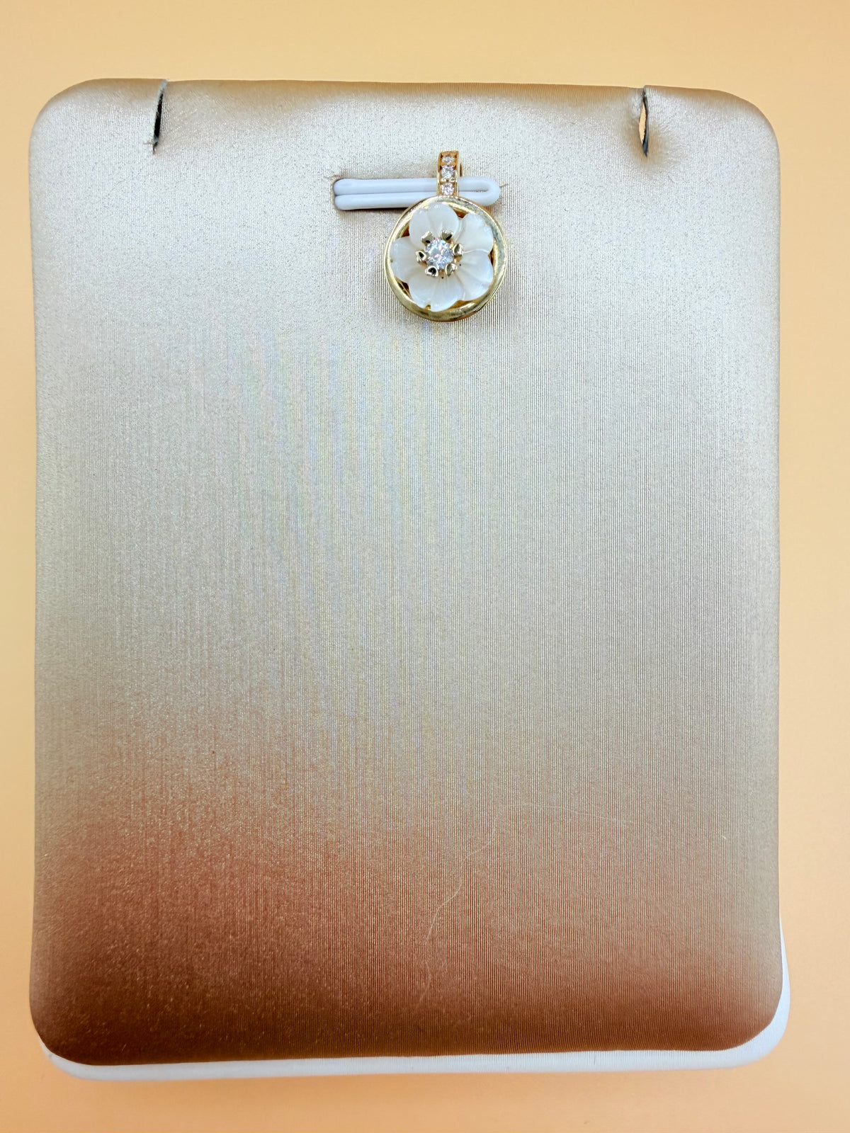 14K Solid Gold Flower Pendant, Fits Chains Up to 3mm Thick. ch