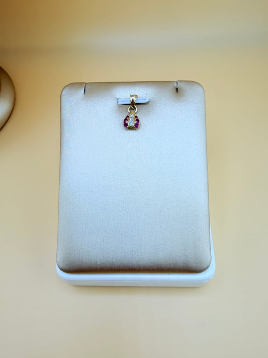 10K Small Gold Ladybug Pendant, Fits Chains Up to 3mm Thick. ch