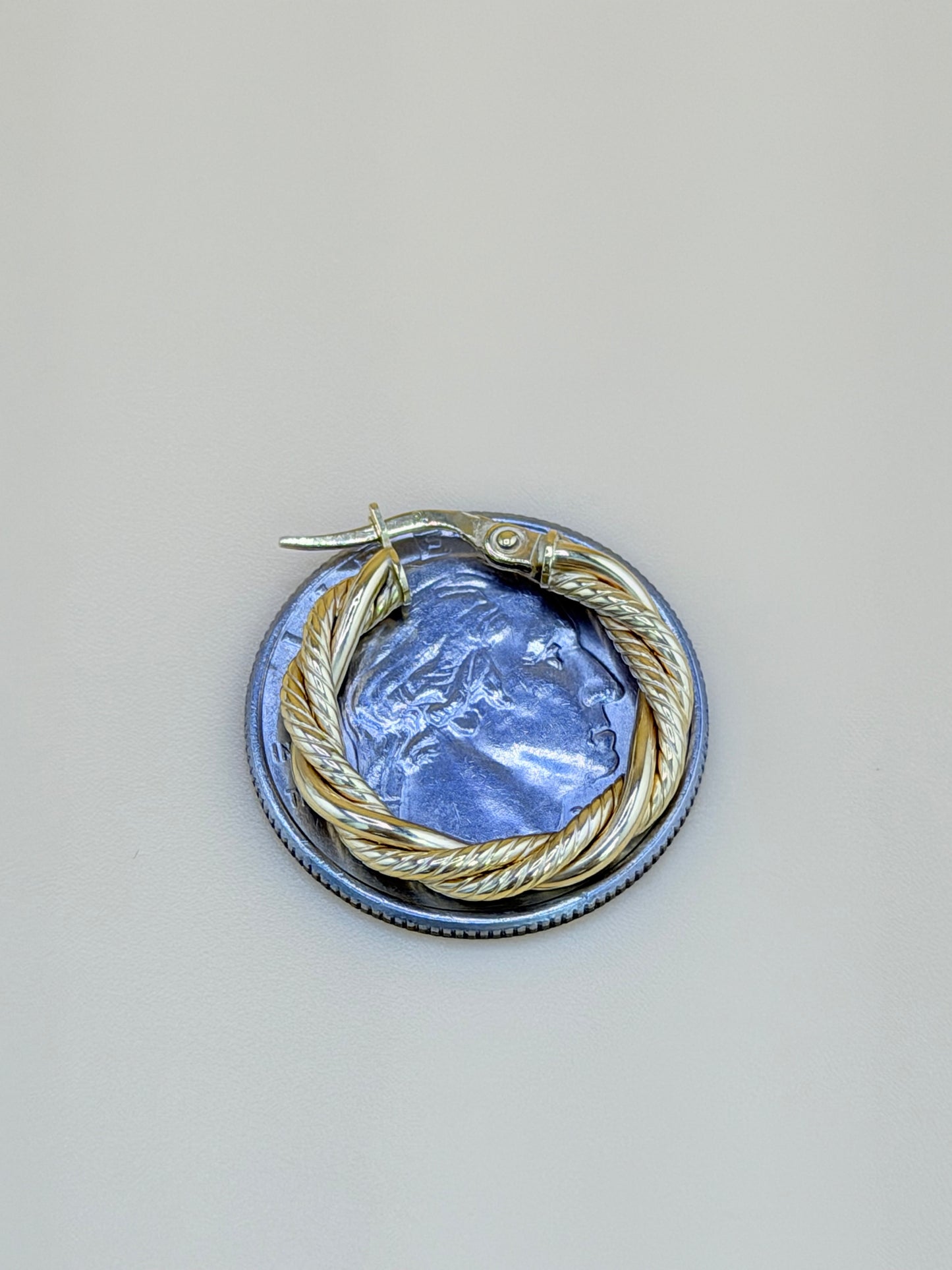14kt Semi-Solid Gold Hoops Earrings. e