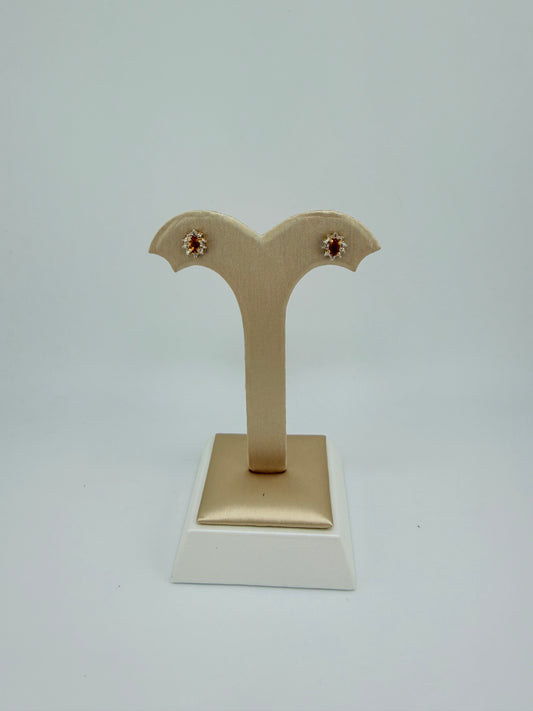 10kt Earrings (real Citrino Stone)