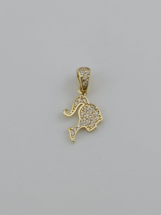 Barbie Pendant, 14kt, ch38