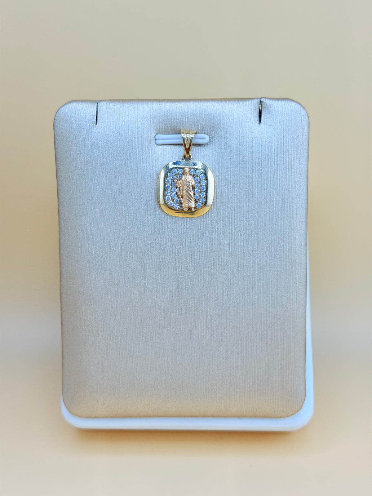 10K Gold St. Jude Medal, Fits Chains Up to 3mm Thick. ch