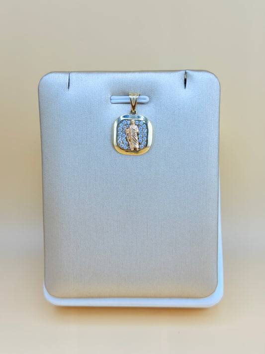10K Gold St. Jude Medal, Fits Chains Up to 3mm Thick. ch