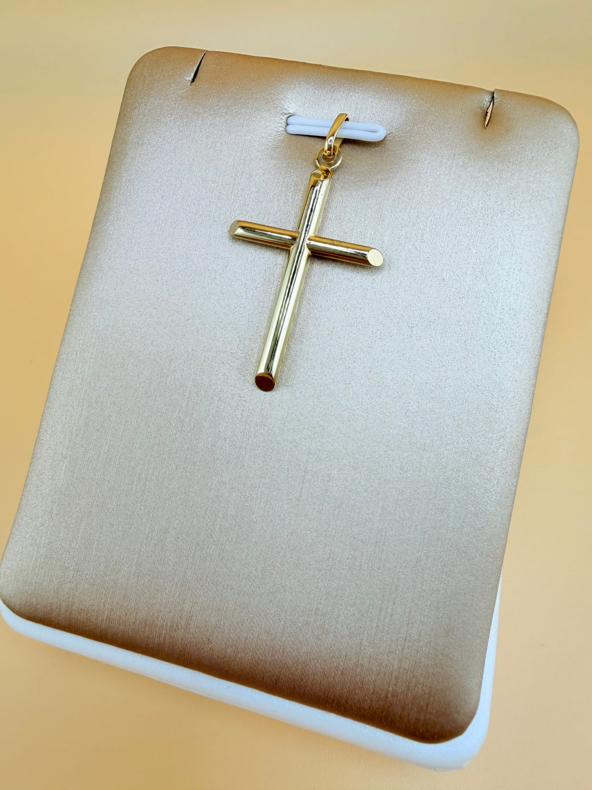 10K Semi-Solid Gold Cross Pendant, Fits Chains Up to 3mm Thick. ch