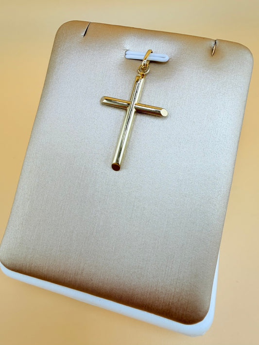 10K Semi-Solid Gold Cross Pendant, Fits Chains Up to 3mm Thick. ch