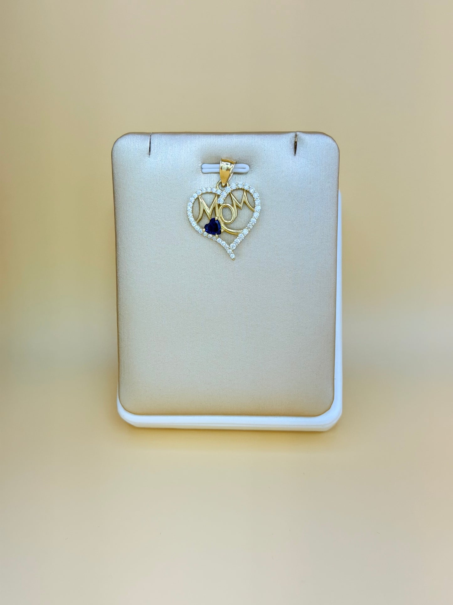14K Gold Heart Pendant for Mom, Fits Chains Up to 4mm Thick. ch