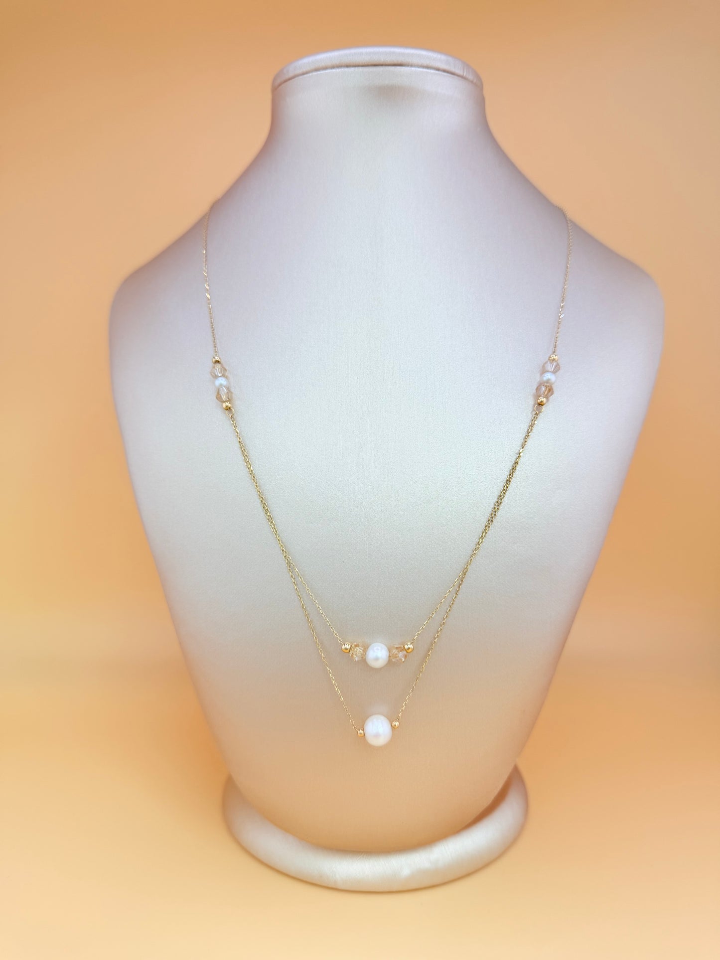 14K Solid Gold Choker Necklace, Adjustable 16”–18” Length. n