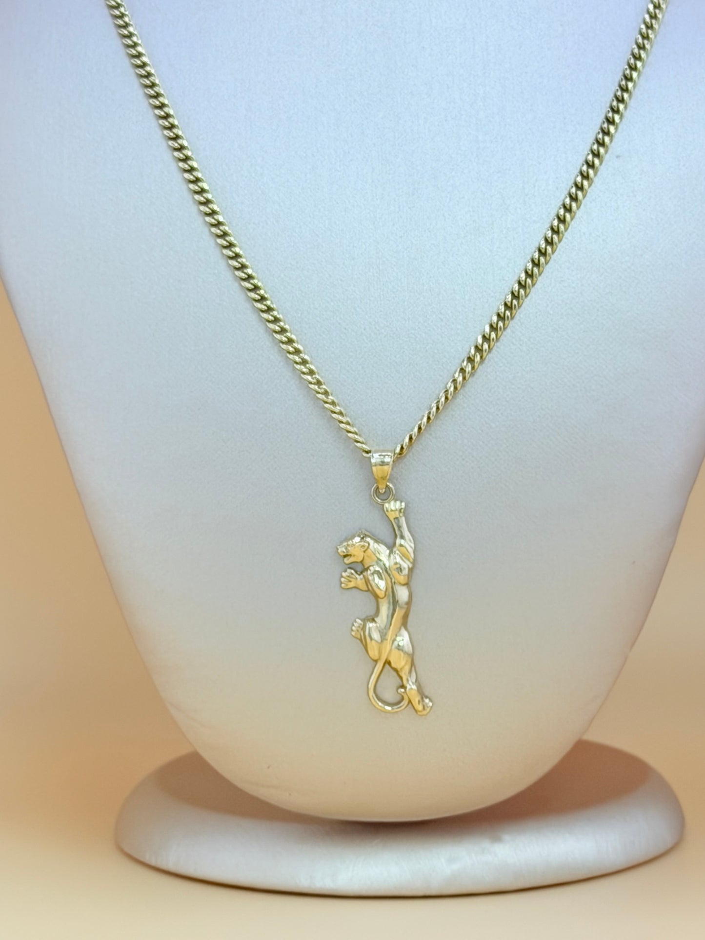 10K Semi-Solid Gold Chain with Pendant, 20” Long, 3mm Thick. n
