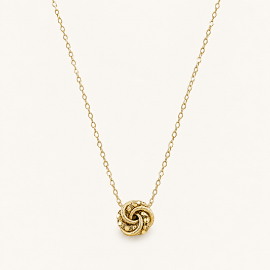 10K Gold Chain with Intertwined Knot Pendant — 18″